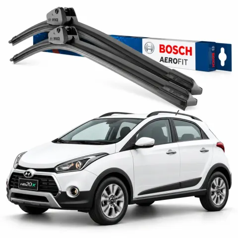 Par palhetas limpadoras de para-brisa Hyundai HB20 / HB20X / HB20S 2020+ Aerotwin Bosch (24" / 13")