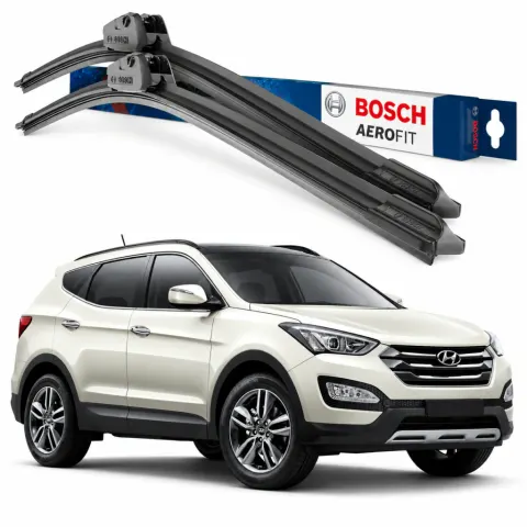 Par palhetas limpadoras de para-brisa Hyundai Santa Fé / Grand Santa Fé 2013+ Aerofit Bosch (26" / 14")