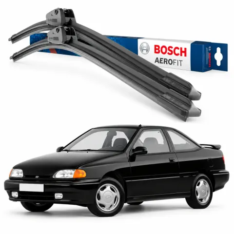 Par palhetas limpadoras de para-brisa Hyundai Scoupe 1992 a 1995 Aerofit Bosch (19" / 17")