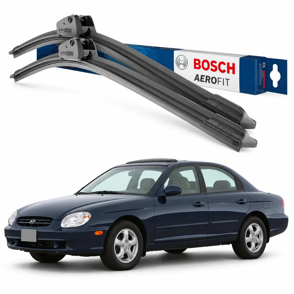 Par palhetas limpadoras de para-brisa Hyundai Sonata 1993 a 2001 Aerofit Bosch (20" / 20")