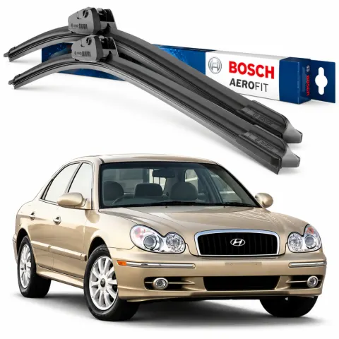 Par palhetas limpadoras de para-brisa Hyundai Sonata 2001 a 2005 Aerofit Bosch (22" / 20")