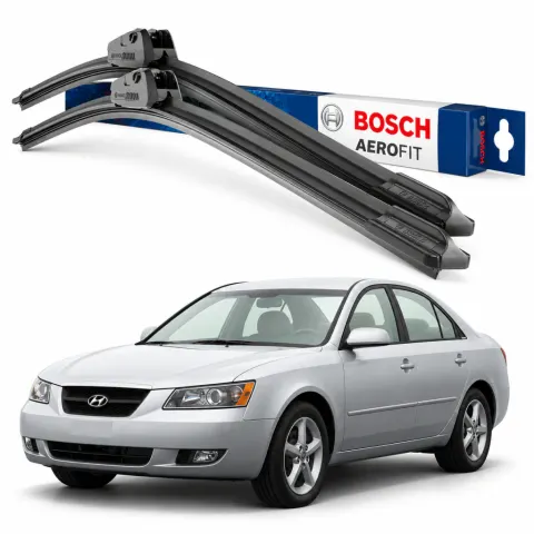 Par palhetas limpadoras de para-brisa Hyundai Sonata 2005 a 2008 Aerofit Bosch (24" / 20")