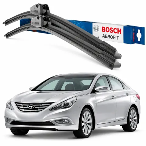 Par palhetas limpadoras de para-brisa Hyundai Sonata 2011 a 2014 Aerofit Bosch (26" / 18")