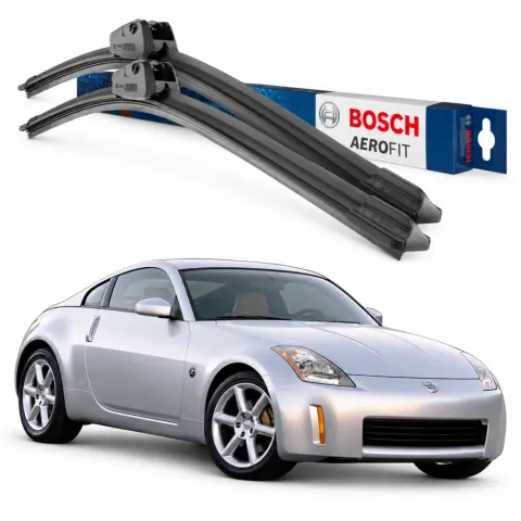 Par palhetas limpadoras de para-brisa Nissan 350 Z 2002 a 2009 Aerofit Bosch (20" / 18")
