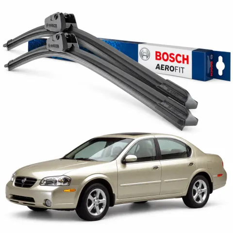 Par palhetas limpadoras de para-brisa Nissan Maxima 2000 a 2002 Aerofit Bosch (26" / 16")