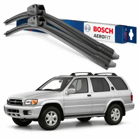 Par palhetas limpadoras de para-brisa Nissan Pathfinder 1992 a 2004 Aerofit Bosch (22" / 20")