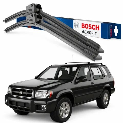 Par palhetas limpadoras de para-brisa Nissan Pathfinder 2005 a 2009 Aerofit Bosch (24" / 19")
