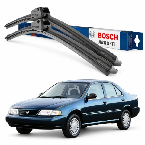 Par palhetas limpadoras de para-brisa Nissan Sentra 1995 a 1997 Aerofit Bosch (21" / 19")