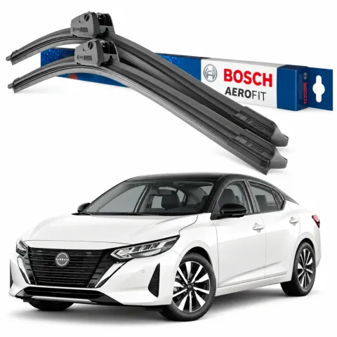 Par palhetas limpadoras de para-brisa Nissan Sentra 2007 a 2013 Aerofit Bosch (26" / 16")