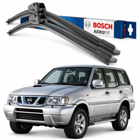 Par palhetas limpadoras de para-brisa Nissan Terrano 1993 a 2005 Aerofit Bosch (21" / 20")