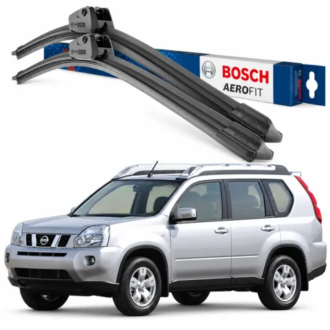 Par palhetas limpadoras de para-brisa Nissan X-Trail 2005 a 2009 Aerofit Bosch (24" / 16")