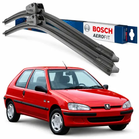 Par palhetas limpadoras de para-brisa Peugeot 106 1992 a 2001 Aerofit Bosch (20" / 18")