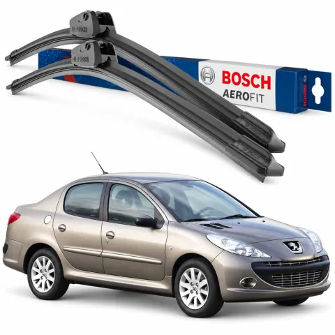 Par palhetas limpadoras de para-brisa Peugeot 207 / 207 SW / 207 Sedan / 207 Hoggar 2008+ Aerofit Bosch (26" / 16")