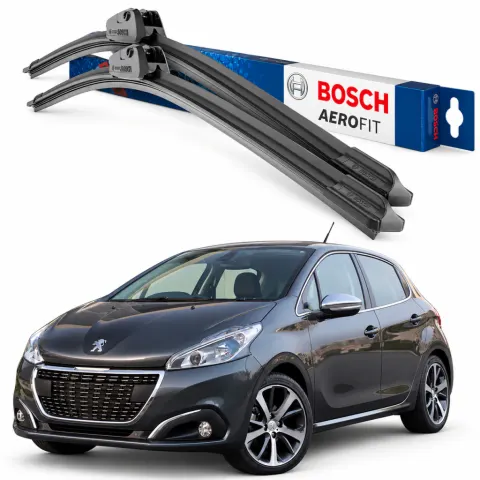 Par palhetas limpadoras de para-brisa Peugeot 208 2013 a 2018 Aerotwin Bosch (26" / 15")