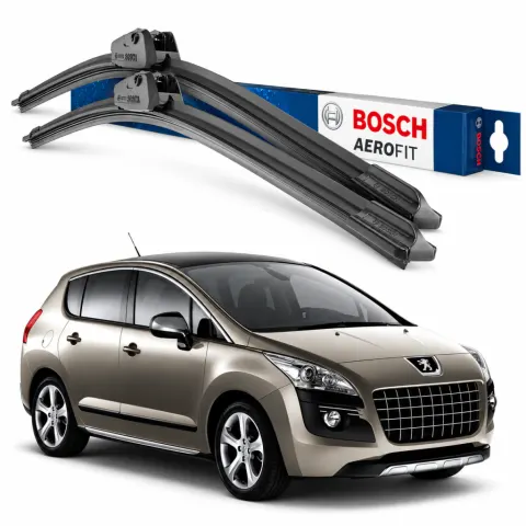 Par palhetas limpadoras de para-brisa Peugeot 3008 2010 a 2017 Aerotwin Bosch (28" / 28")
