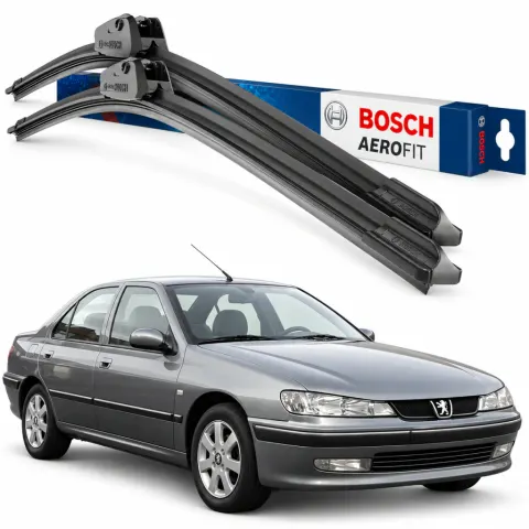 Par palhetas limpadoras de para-brisa Peugeot 406 1999 a 2004 Aerofit Bosch (24" / 22")