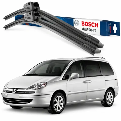 Par palhetas limpadoras de para-brisa Peugeot 807 2002 a 2006 Aerofit Bosch (26" / 26")