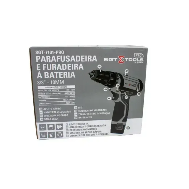 Parafusadeira e Furadeira à Bateria Sigma Tools SGT-7101-PRO — foto 9