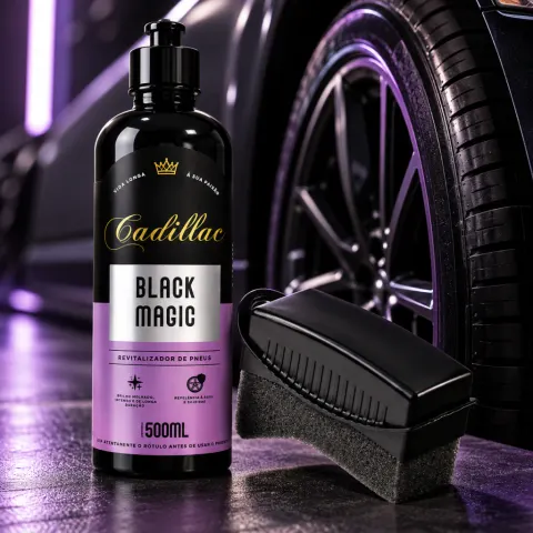 Pneu Pretinho Black Magic Cadillac 500ml + Aplicador