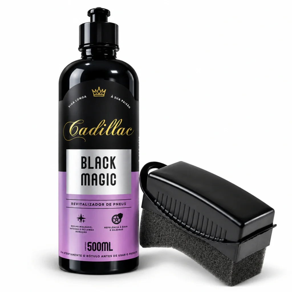 Pneu Pretinho Black Magic Cadillac 500ml + Aplicador — foto 2