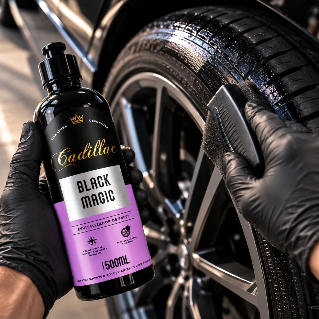 Pneu Pretinho Black Magic Cadillac 500ml + Aplicador — foto 3