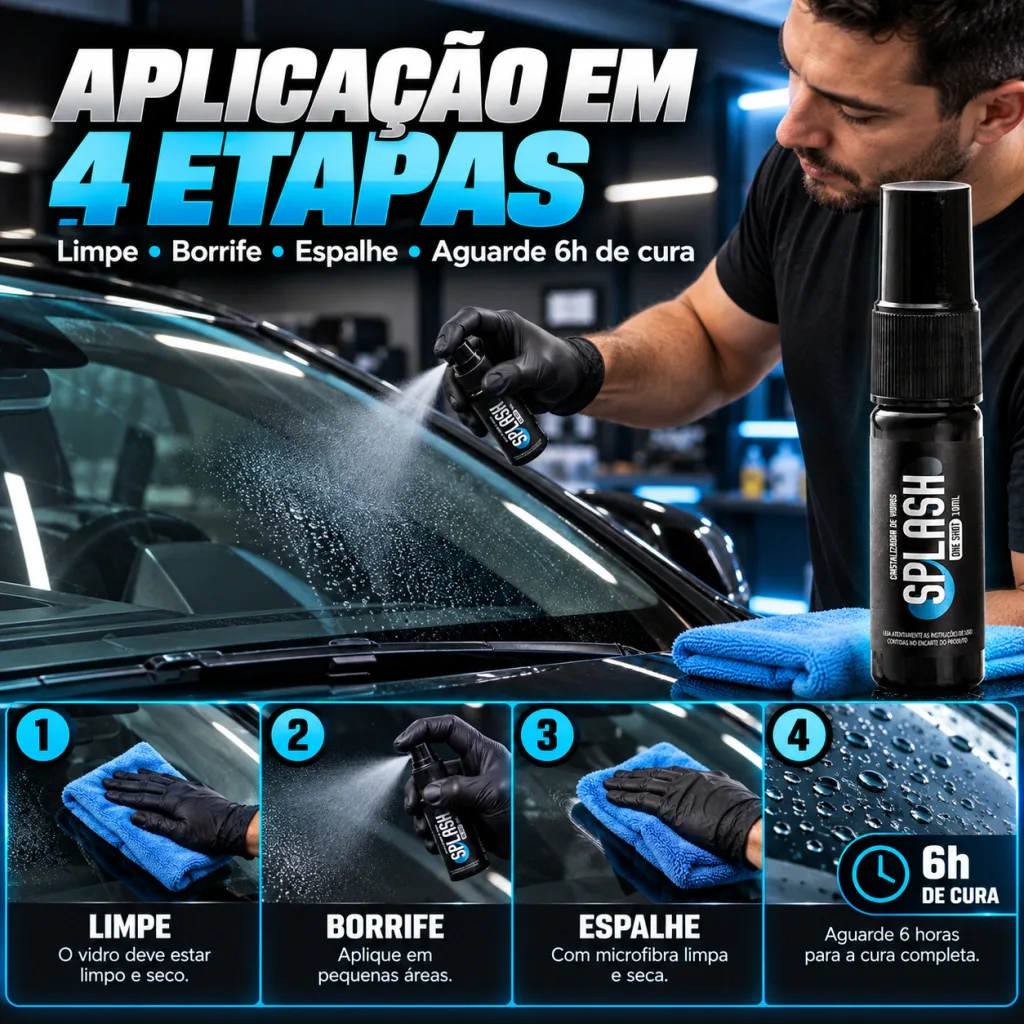 Repelente de Água Cristalizador de Vidros Cadillac Splash (10ml) — foto 6