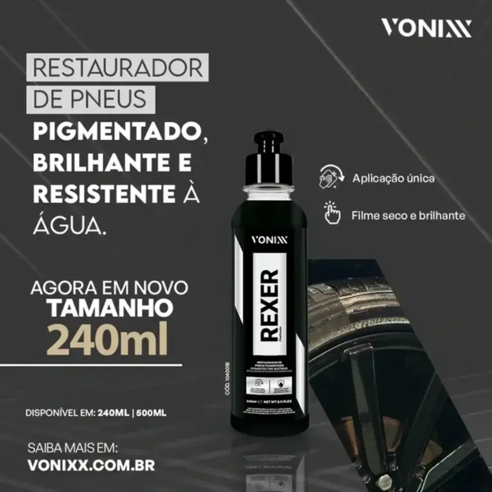 Restaurador de Pneus Pigmentado Rexer Vonixx (240ml) — foto 2