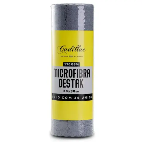 Rolo de Toalha com 30und de Microfibra 170GSM Cadillac (30x30cm)