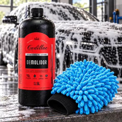Shampoo Automotivo Demolidor Desengraxante Cadillac 1,5L + Luva para Lavagem