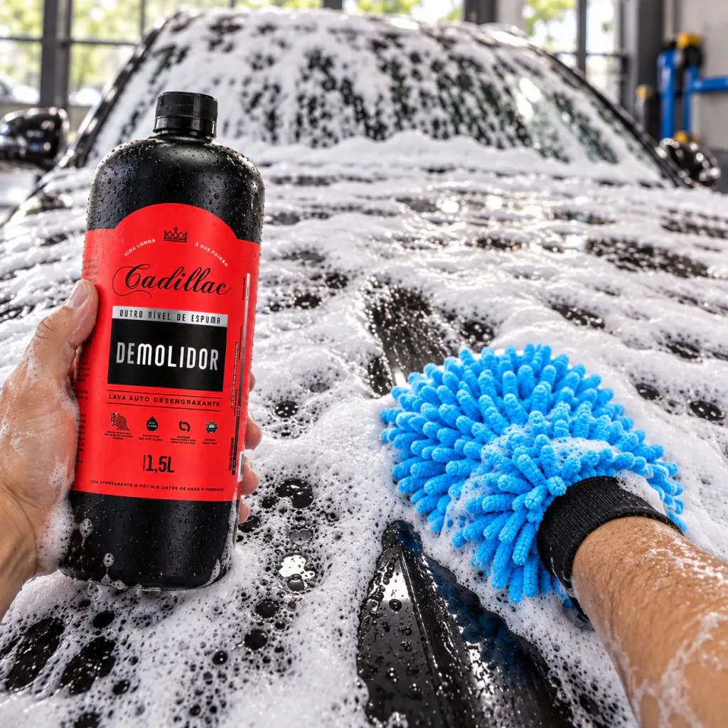 Shampoo Automotivo Demolidor Desengraxante Cadillac 1,5L + Luva para Lavagem — foto 3