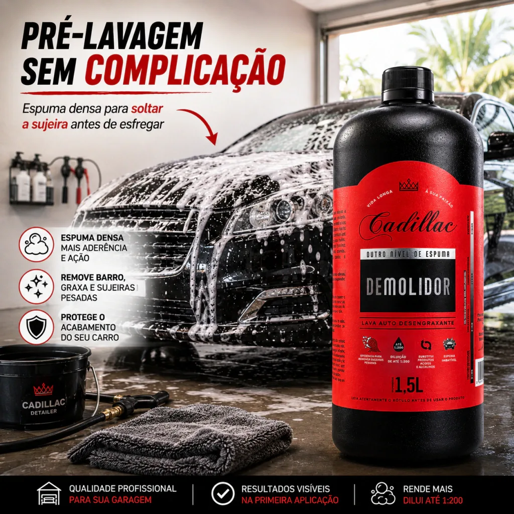 Shampoo Automotivo Demolidor Desengraxante Cadillac 1,5L + Luva para Lavagem — foto 5