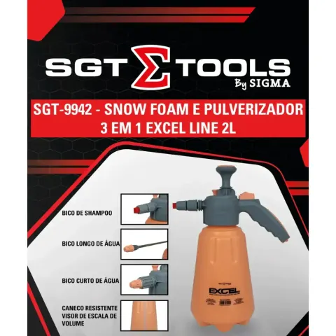 Snow Foam de compressão manual Excel 3 em 1 Sigma Tools (2 litros)