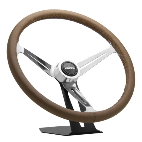 Volante Lotse Boxer em aço inox e couro marrom