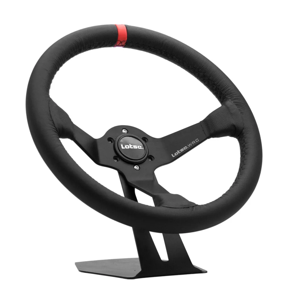 Volante Lotse WRC revestido em couro (tarja vermelha)