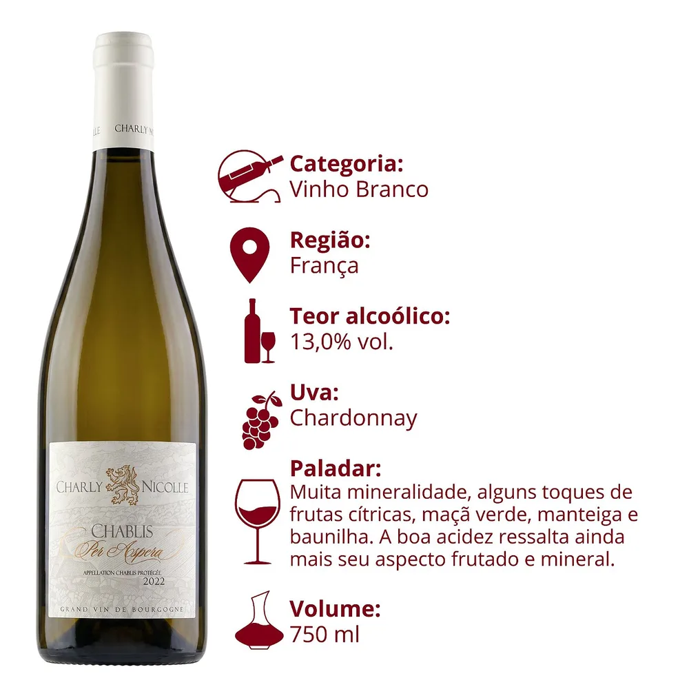 Branco Charly Nicolle Chablis Per Aspera Chardonnay — foto 3