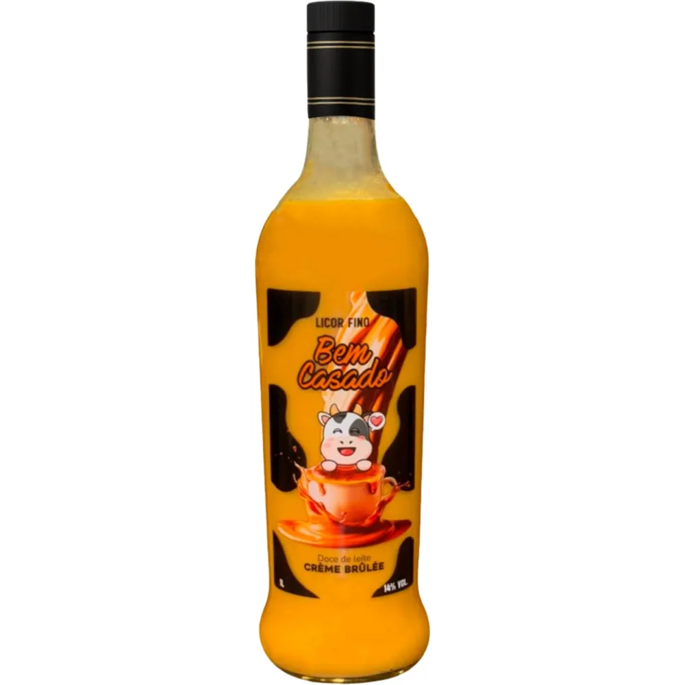 Licor Fino Bem Casado Creme Brulée e Doce de Leite 1L