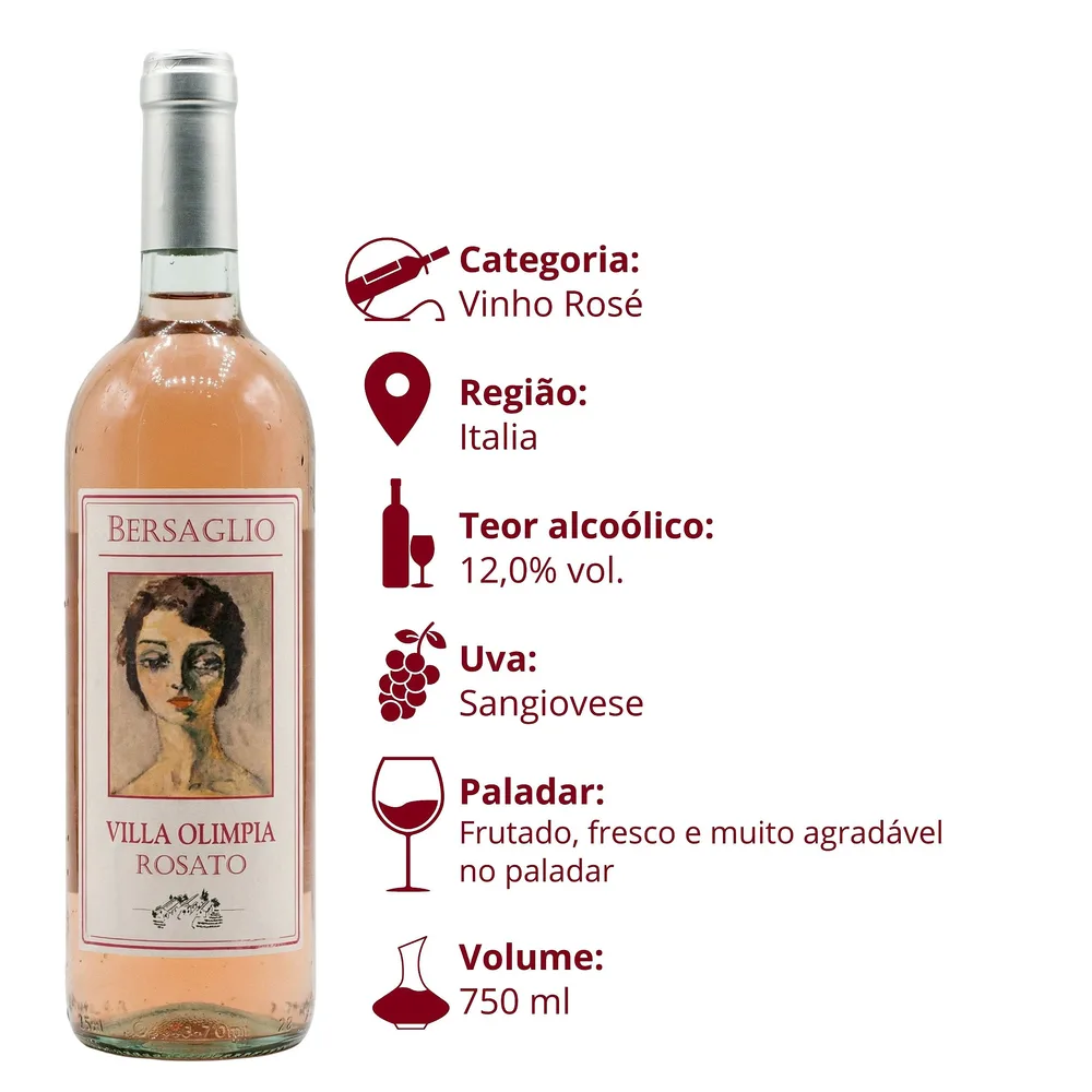 Rosé Bersaglio Villa Olimpia Rosato Toscana IGT 750 ml — foto 3