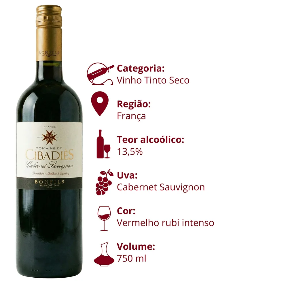 Tinto Cabernet Domaine de Cibadiès – IGP Pays d’Oc Bonfils — foto 3