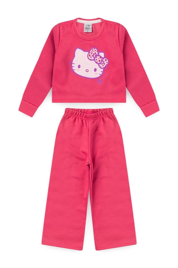 Conjunto Feminino Infantil Pink Cropped - Hello Kitty