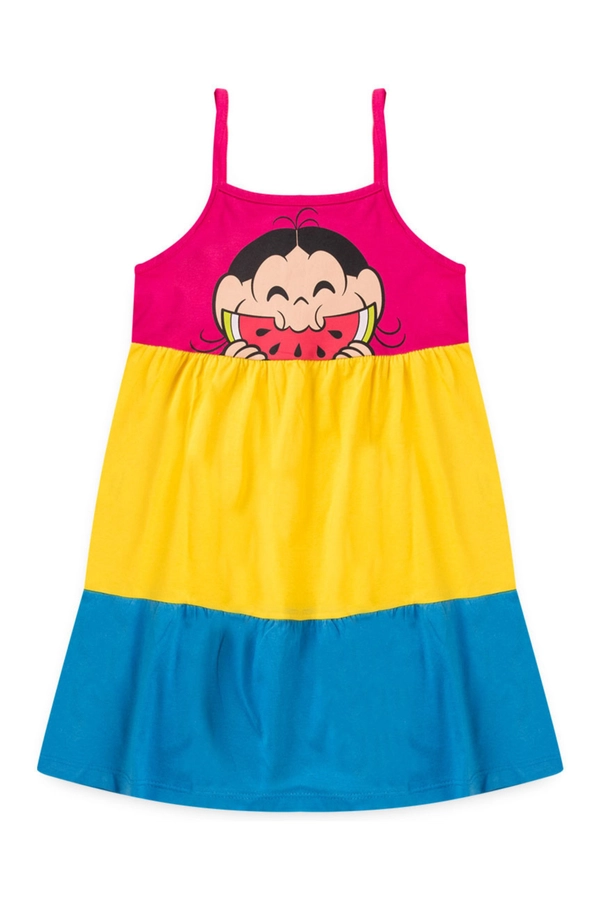 Vestido Feminino Infantil Magali Hum Delicia - Turma da Mônica