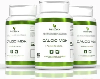 3x Cálcio Mdk (cálcio, Magnésio, Vitamina D e Vitamina K2) 60 Capsulas de 530mg Tuttiflora