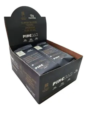 Barra de Proteína Chocolate Sea Salt Sem Açúcar 50g Pincbar 12 unidades