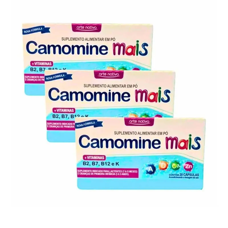Camomine Mais Suplemento de Vitamina A, D, Ca, Zn, B2, B7, B12 e K