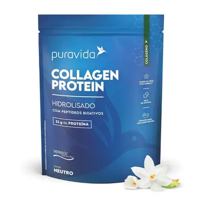 Collagen Protein Hidrolisado Puravida Sabor Neutro 450g