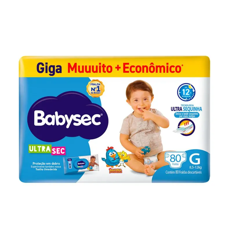 Fralda Babysec Ultrasec Giga G 80 Unidades
