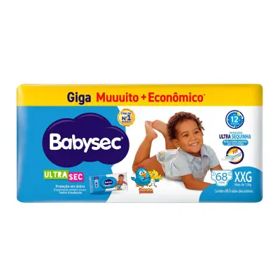 Fralda Babysec Ultrasec Giga XXG 68 Unidades