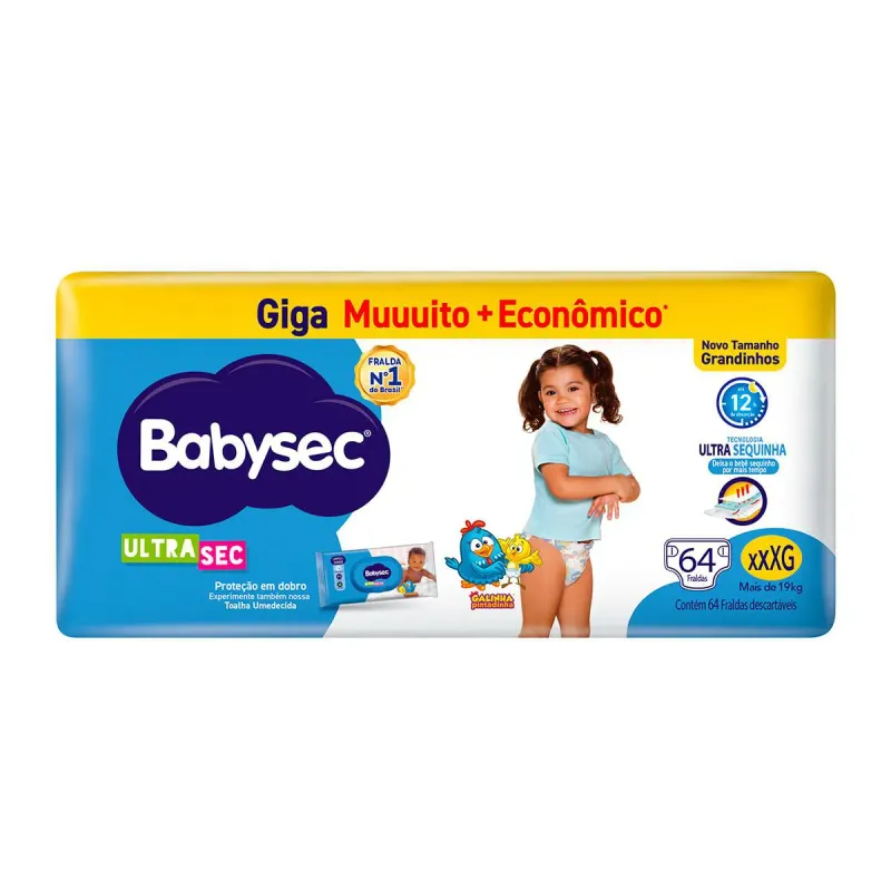 Fralda Babysec Ultrasec Giga XXXG 64 Unidades
