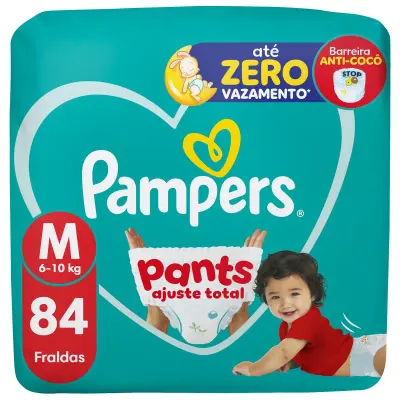 Fralda Calça Pampers Pants Ajuste Total M 84 Unidades