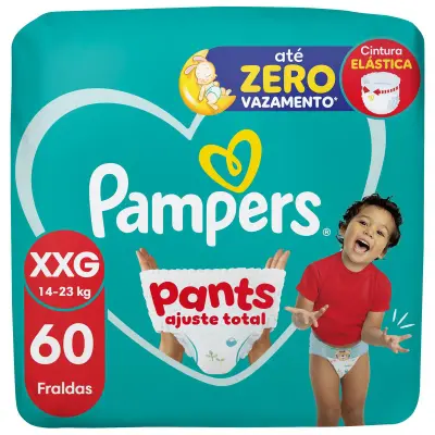 Fralda Calça Pampers Pants Ajuste Total XXG 60 Unidades