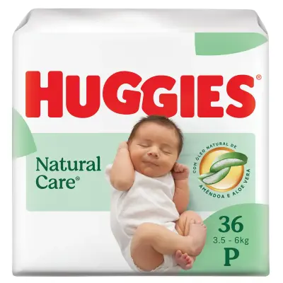 Fralda Huggies Natural Care Premium P 36 Unidades